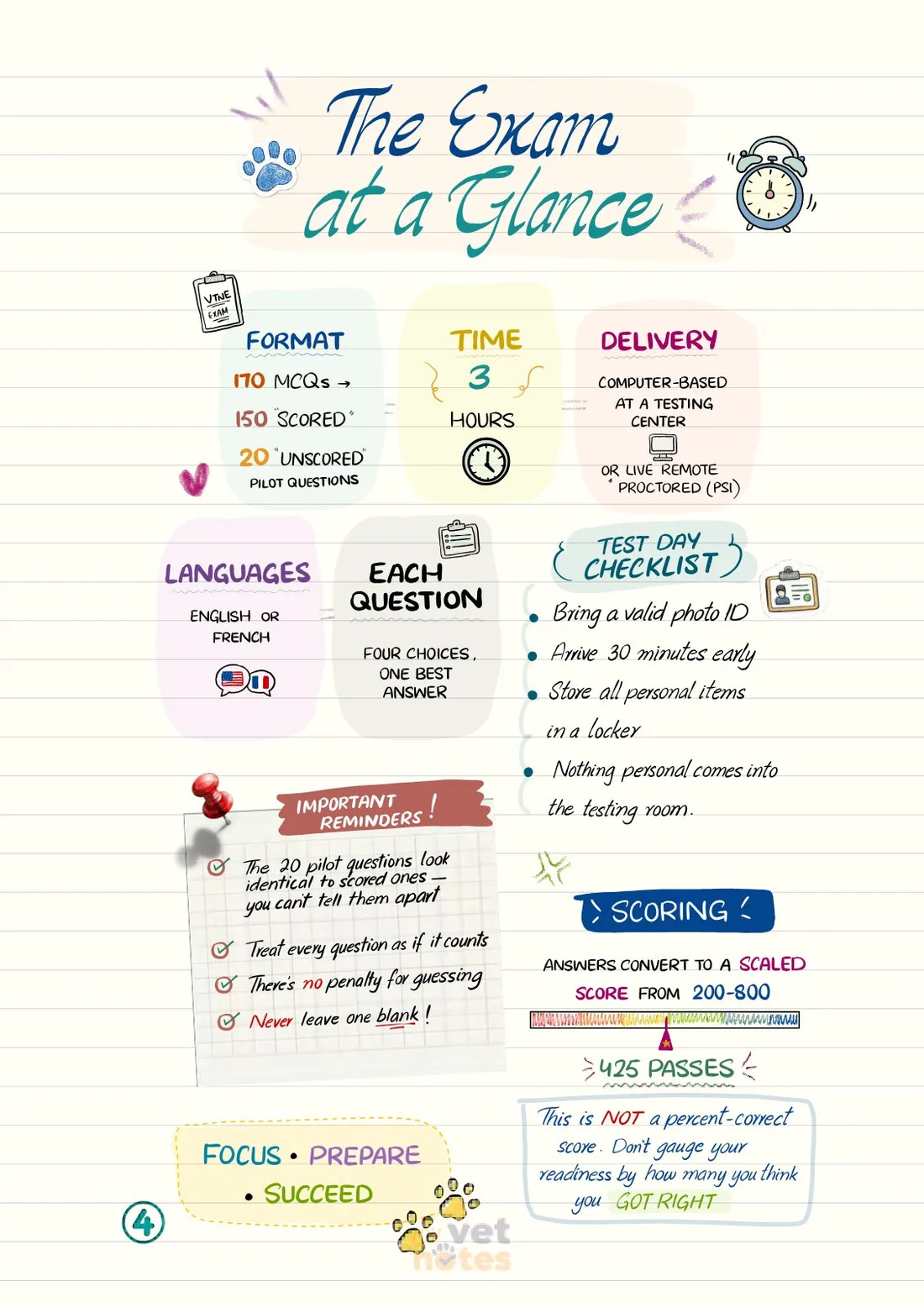 The Exam at a Glance, page 4 of My Ultimate Veterinary Notes Bundle